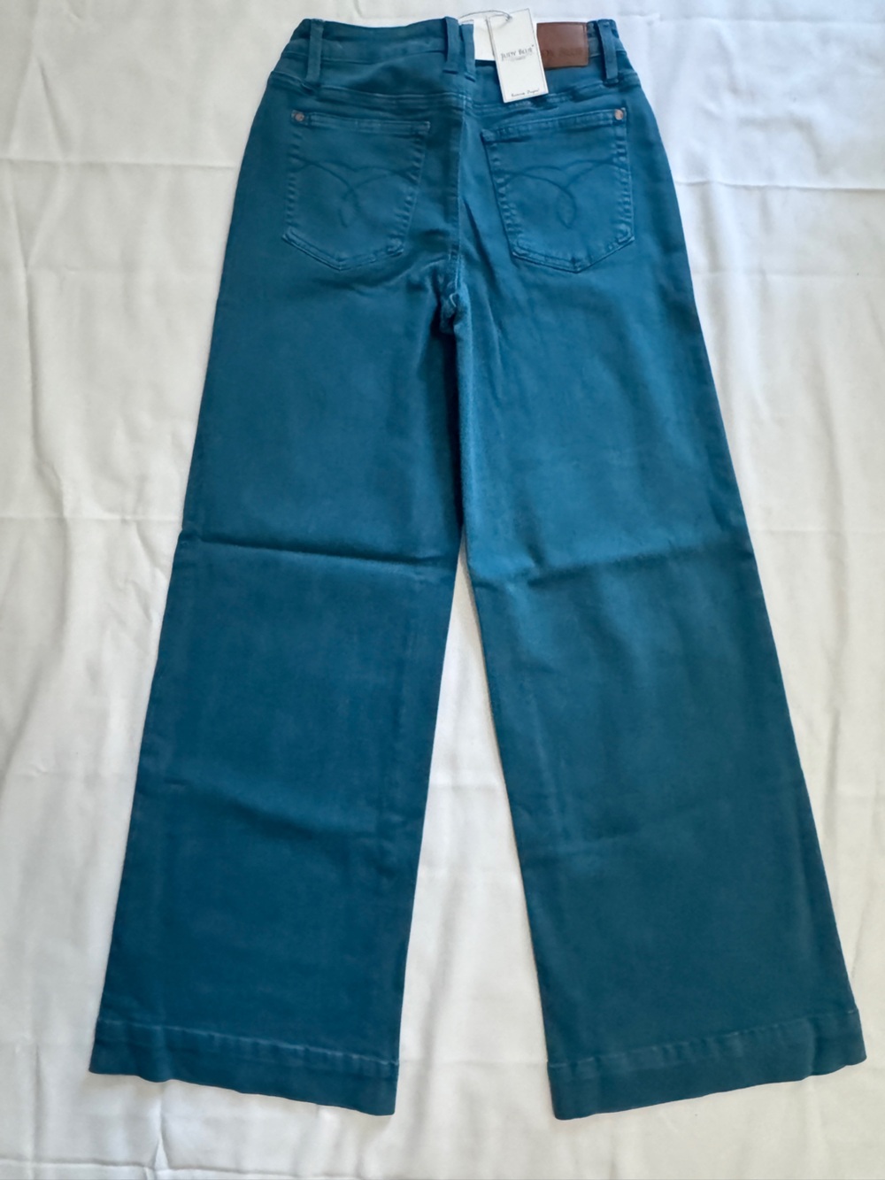 Judy Blue Teal Wide Leg Flare Jeans - Picture 6 of 6
